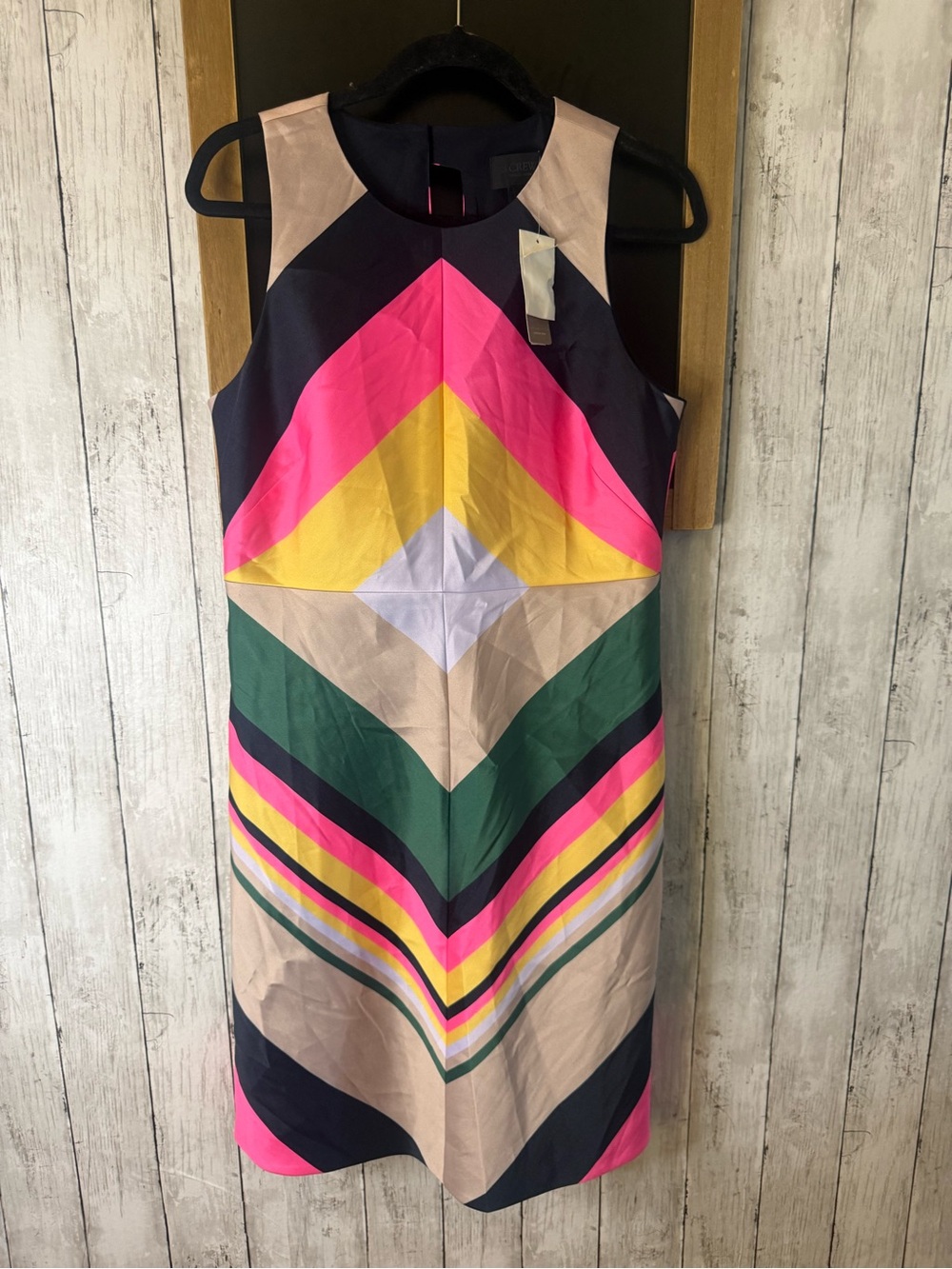 NWT J. Crew Collection Women's Size 8 Pop-Stripe Sleeveless Keyhole Sheath Dress
